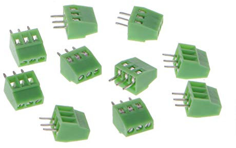 JOYKK 10 Stücke 3Pin-Schraube, Leiterplattenmontierte Anschlussblöcke Connector 2.54mm Pitch - Green