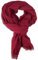 fashionchimp BASIC-Schal für Damen mit weichem Fransensaum, Tuch in leichter Qualität mit Baumwolle, einfarbig (Weinrot)