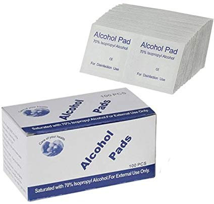 100pcs Disposable Alcohol Pads, BAITAI Cotton Swabs with 75% Alcohol for External Applications,30 * 60mm (100pcs)