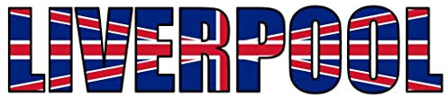 Samunshi® Liverpool Schriftzug Aufkleber Nationalfarben - 120x25cm