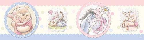 1art1 Winnie Puuh Der Bär Piglet, Tigger, Eeyore, Best Pals, Disney Bordüre Tapeten-Borte Selbstklebend 500x14 cm
