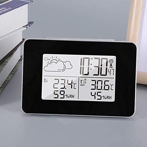 Haofy Station météo, écran LCD sans Fil Prévisions météo Réveil numérique Thermomètre intérieur extérieur Hygromètre avec écran LCD rétro-éclairé et capteur Externe