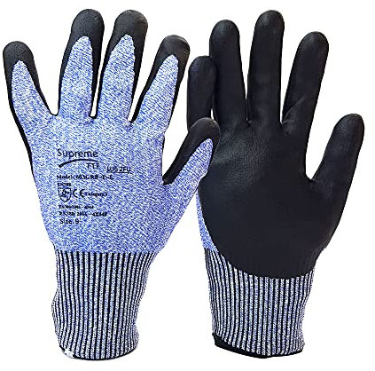PAIR Cut Resistant Gloves Highest Rated Grade Level F Work Safety Nitrile 13 Gauge