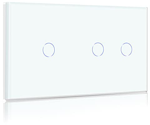 BSEED Smart ZigBee Interruptor de Luz,Blanco Interruptor Inteligente 1 Gang 1 Vía+2 Gang 1 Vía,Compatible con Alexa y Google Home, Control de APP(Zigbee Gateway Hub Requerido)