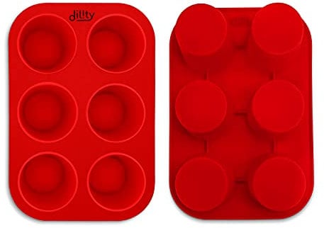 Lot de 2 moules à muffins profonds et grands, 6 moules à cupcakes en silicone, moules à muffins, moules à cupcakes, moules en silicone, moules à muffins en silicone, plateau à pudding Yorkshire,
