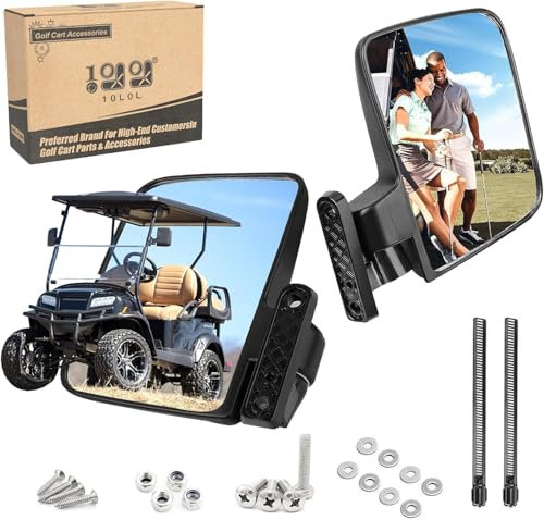 10L0L Golfplatzgeräte,Golfmobil-Zubehör，Golfwagen Rückspiegel, Golf Cart Seitenspiegel Golf Trolley Rückspiegel Passend für Club Car Ds Precedent EZGO TXT RXV Yamaha