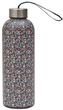 Eco Chic Reusable Thermal Bottle Stainless Steel Leakproof Insulated Water Bottle (Ditsy Black)