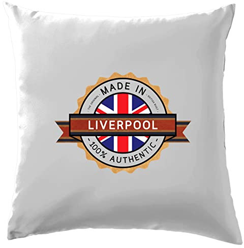 Dressdown Made In LIVERPOOL 100% Authentic Flag - Cushion/Pillow (with Insert) - 41 x 41cm (16) - White - One Size