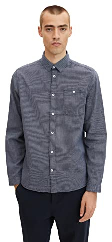 Tom Tailor Herren Regular Fit Hemd mit Bio-Baumwolle Shirt