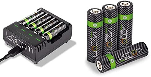 Venom Power Recharge - Charging Station plus 4 x AA 2100mAh Rechargeable Batteries & Power Recharge - 2100mAh High Capacity Rechargeable AA Batteries (Pack of 4)
