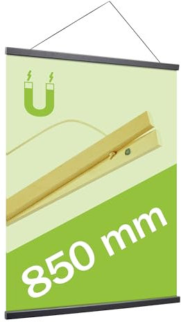 SPRINTIS Posterleiste 85 cm, holz, schwarz, magnetische Posterschiene im DIN A0 Format, Poster Aufhänger als gestalterisches Element