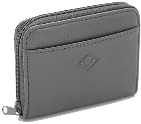 Van Der Rich ® - Mini Porte Monnaie en Cuir avec Porte-clés - Femme (Gris)