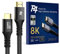 P4 Premium 8K HDMI 2.1 Cable - 6.6ft Braided Cord, Certified High Speed, 8K@60Hz, 4K@120Hz - eARC, HDCP 2.2&2.3, HDR10+, Atmos - Compatible with Apple TV, Roku, Netflix, Sony PS5 - Alloy Case