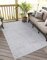 carpet city In-& Outdoor Teppich - 280x380 cm - für Innen-& Außenbereich - Wetterfest Balkon-Teppich, Terrasse, Flur, Küche - Wohnzimmer-Teppiche - Hochtief/ 3D-Effekt - Streifen-Muster in Grau