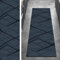 Ymural Kücheteppich Lang Teppich Läufer Flur Gestreift 100x150CM Dunkel Blau Kücheläufer rutschfest Meterware Teppichläufer Waschbar Kurzflor Polyester Korridor, Breite 40-120cm
