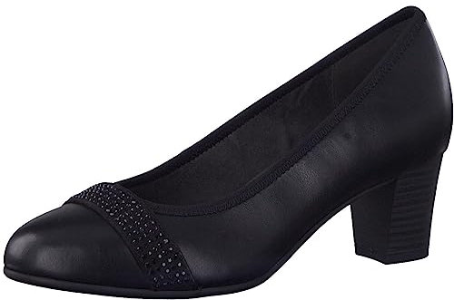 Jana Damen Pumps mit Glitzerdetails Vegan, Schwarz Nappa (Schwarz), 36 EU