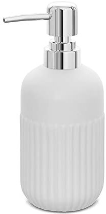 Inbagno Dispenser Sapone Bianco, 280 ml in Ceramica, Linea Cup
