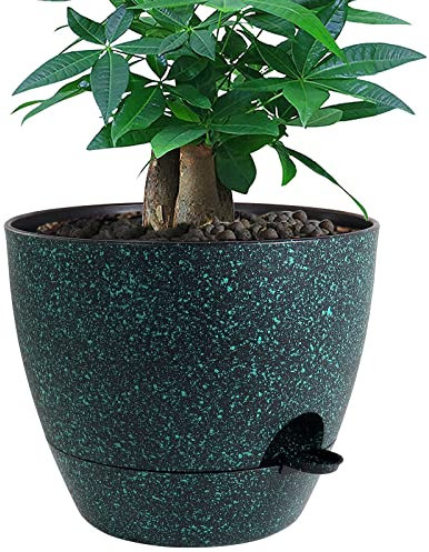 UOUZ 30,5 cm große, selbstbewässernde Blumentöpfe, Kunststoff-Pflanzgefäße mit 1,7 l abnehmbarem tiefem Reservoir und mehreren Netz-Drainagelöchern für Innen- und Außenbereich, Gartenpflanzen und