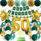 50. Geburtstag Deko für Frauen und Männer - Luftballons, Banner, Konfetti in Grün und Gold