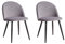 BenyLed Set di 2 Sedie da Pranzo, Sedie da Cucina con Rivestimento in Velluto Sedie da Soggiorno Moderne, con Gambe in Metallo Nero (Grigio)