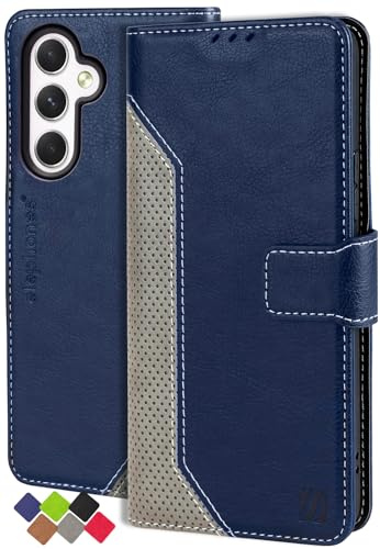 elephones Hülle für Samsung S24 Klappbar Handyhülle mit RFID-Schutz Flip Case Cover Schutzhülle Klapphülle aus PU Leder für Samsung Galaxy S 24 5G - Blau