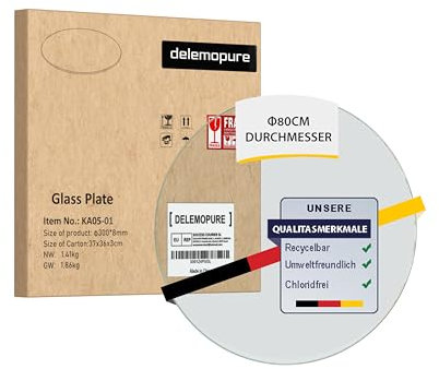 Glasplatte Rund Ø 70cm Durchmesser Transparent - Glasscheibe aus gehärtetem Tischplatte aus Sicherheitsglas Glas - Ideal als DIY Glastisch Tisch Glas Platte