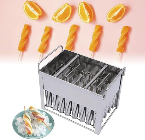 PJDDP 40 Moldes Comerciales para Paletas De Acero Inoxidable, Molde para Paletas De Hielo De Grado Alimenticio, Máquina para Hacer Helados Reutilizable para Bricolaje Industrial En El Hogar