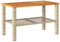 vidaXL Gartentisch, Beistelltisch für Garten Terrasse, Couchtisch mit Holzplatte, Balkontisch Kaffeetisch Gartenmöbel, Beige Poly Rattan Akazienholz