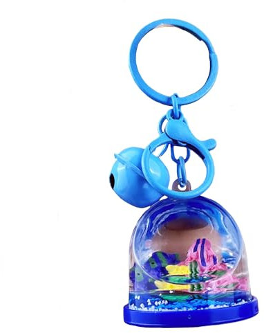 ZDHC Cartoon-Meerestier-Schlüsselanhänger, niedlich, blau, Unterwasserwelt, Treibsand, Schlüsselanhänger, Autoschlüssel, Taschenanhänger für Damen und Herren, Blau a, One size
