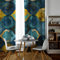 LANDOCROWN Marineblauer Verdunkelungsvorhang Abstraktes Dickes Texturmuster Plaid Ösen Thermovorhänge Sonnenschutz Stoff Fenstervorhänge 2X B132 x H114 cm
