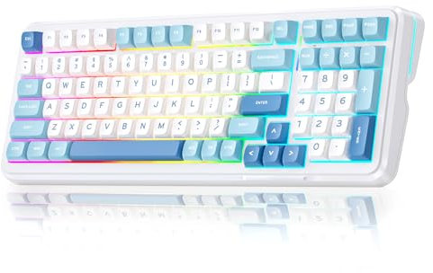 MCHOSE K99 Gaming Keyboard Gasket Mechanical Keyboard 99 Keys Bluetooth 5.0 / 2.4Ghz / Type-C Cable Hot Swap Compatible with 6 Layer Pad 6000mAh Battery PCB RGB Backlight (Blue, Wind Axis)