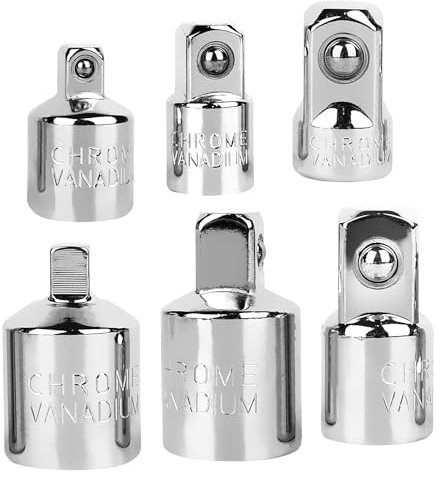 NVIYAM 6 Stecknuss Adapter Satz, Stecknussadapter Set Steckschlüssel Adapter 1/4 auf 3/8, 1/2 auf 3/8, 3/8 auf 1/4, 3/8 auf 1/2, 1/2 auf 1/4, 1/4 auf 1/2, Adapter-Satz Adapter für Ratschen