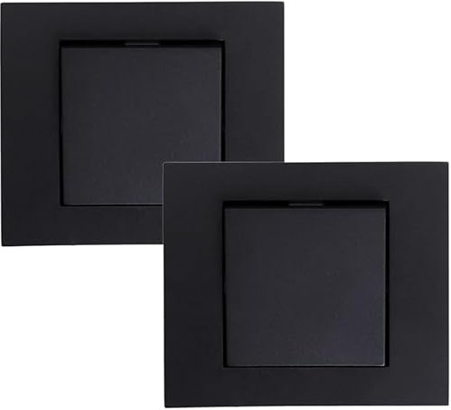 Ovivo Grano Schwarz Schaltersteckdose, gerahmt, 2 Stück