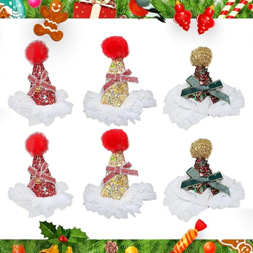 SLTAXAR 6 PCS Pince à Cheveux de Noël Barrette Noel Cheveux Fille Pince de Noel Cheveux Petite Pince Noel Accessoires Cheveux Noël Barrettes à Cheveux de Noël