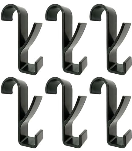 LizCeyMD 6 PCS Towel Radiator Brackets Hooks Movable Over Radiator Towel Rail Hooks Black Round Radiator Towel Rail Hanger Hook for All Standard 2.5cm Radiators