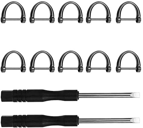D Ringe mit Schraube Schlüsselbund Metall D-Ring für DIY Leder Handwerk Geldbörse Schlüsselanhänger Zubehör Schwarz 10 Stücke