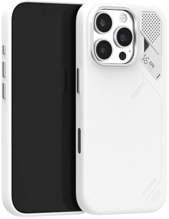 Aulumu A16 Vegan Leather Cooling for iPhone 16 Pro Case | Updated Camera Control | with Cooling Fins | Luxury Comfort | Compatible with MagSafe | Complete Wrap-Around - Touch White
