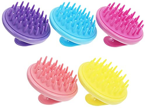 Ipetboom 3 Sätze Silikon-shampoo-bürste Hairbrush Haarbürsten Silikonbürste Goody Haarbürste Haar Kur Kamm Haustier Shampoo-schrubber Reinigungsbürste Massage Kopfhaarwäscher 5 Stück * 3