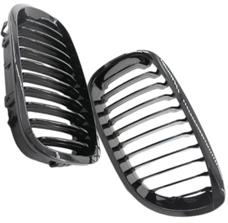 Kacepar Front-Kühlergrill mit Nieren, Paar Front-Kühlergrill für Stoßstange, Front-Kühlergrill für Motorhaube mit Nieren, glänzend Schwarz, kompatibel mit BMW E46 2-Türer