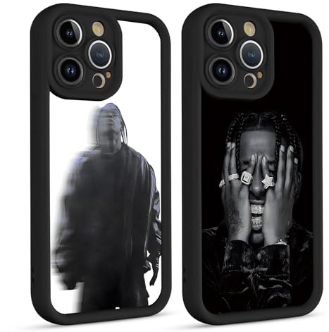 Yimctoie 2 Stück Musik Sänger Handyhülle für iPhone 14 6.1, Case Aesthetic Cool Travis Scott Rapper Muster Design Silikon TPU Bumper Schutzhülle Kratzfest Protective Case Cover für Jungen,Muster