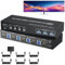 KVM Switch 2 Monitors 4 Computers DisplayPort and HDMI 4K 60Hz, Dual Monitor KVM Switcher HDMI&DP 4 Port for 2 PCs Share Mouse Keyboard Printer, USB 3.0 Ports, Support Extended/Copy/Splicing Mode