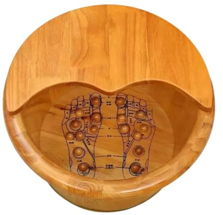 F Fityle Holzfußbad Wanne Fußbadewanne Sauna Fuß Wanne Tiefes Holzfuß Waschen des Eimer -Fußbeckens für Muttertag Geschenk Badezimmer