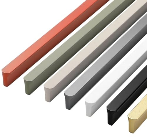 ZESLIV 4 Stück Möbelgriffe, Schrankgriffe aus Aluminium, Schwarz 600mm Küchengriffe Schubladengriff für Kleiderschrank Tür Schubladen