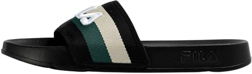 FILA Herren Slides MORRO BAY STRIPES mit gestreiftem Riemen, Schwarz (Black-Posy Green), 45