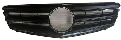 FZCSIMR Grill Kühlergrill Frontgrill Stoßstange Motorhaubengrill Tuning Grills Für Mercedes Für Benz C-Klasse W204 C180 C200 C300 C350 2008–2014(Ganz Schwarz)