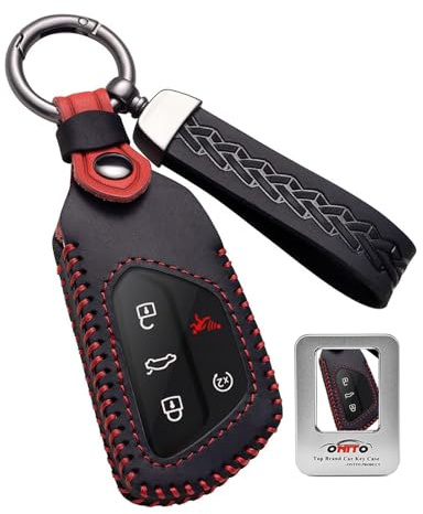ontto Étui de protection en cuir pour clé de voiture - Convient pour VW Golf 8 Multivan T7 ID.3 ID.4 ID.7 Passat B9 Tiguan - Étui de protection en cuir pour Skoda Octavia Enyaq Seat Leon MK4