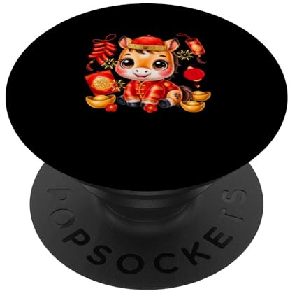 Chinese New Year Lunar New Year Horse Zodiac Costume Boy PopSockets Klebender PopGrip