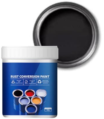Peinture de Conversion de la Rouille pour Métaux, Protection Anti-Corrosion Multiusage, Intérieur et Extérieur, 8 Couleurs, Sûr et Éfficace,Écologique, Idéal pour Rampes & Voitures (Black, 500g)