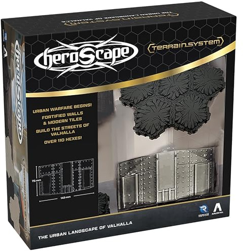 Renegade | Heroscape The Urban Landscape of Valhalla Terrain | Gelände Erweiterung Für Miniaturenspiel, Asphalt, Beton Und Befestigte Mauern | 2-4 Spieler | 60-120 Minuten | Schlachtfeldsteine und befestigte Mauern für Stadtlandschaften Kompatibel mit allen Heroscape Battle Boxen, Master Sets und