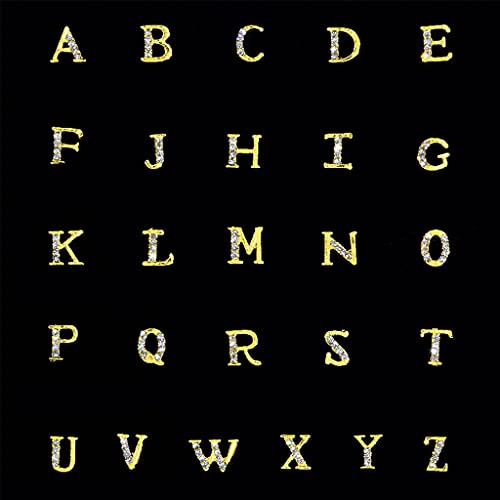 26pcs / set Gold Alloy 3D A-Z 26 English Letters Crystal Nail Art Decorations Nail Art Rhinestones Nails Decorations Party Supply Kit